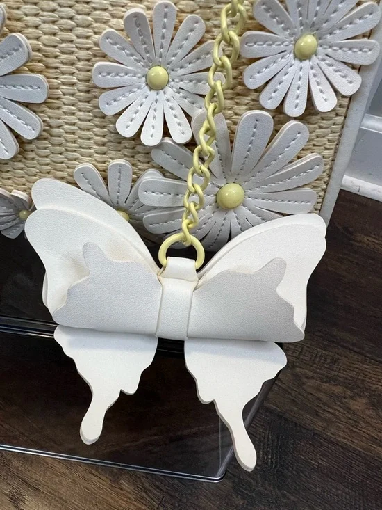 Betsey Johnson Alfie Flower Butterflies Satchel/Crossbody Whimsical Bag - Picture 3 of 14